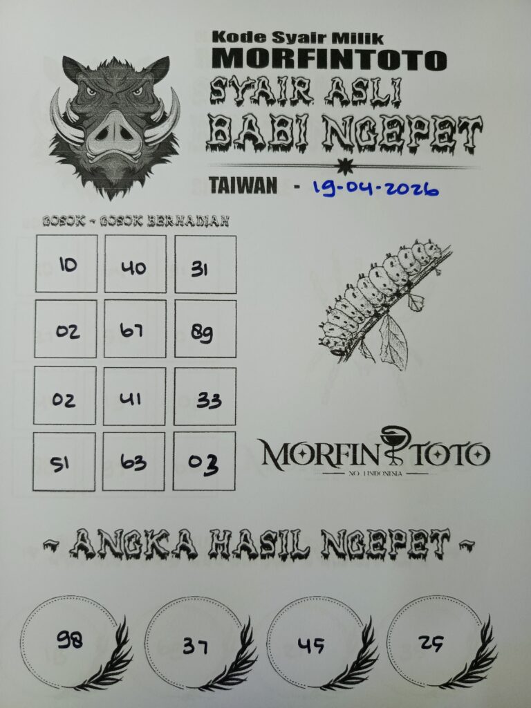 SYAIR TOGEL BABI NGEPET TAIWAN 19 APRIL 2026