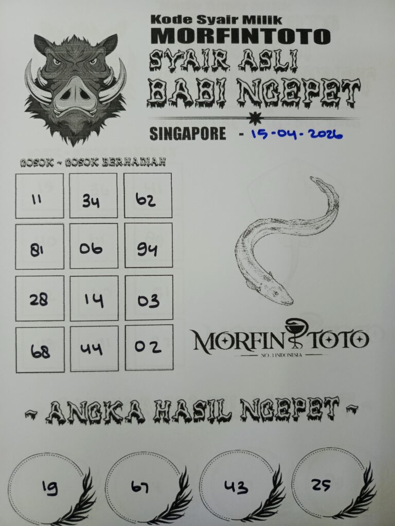 SYAIR TOGEL SINGAPORE BABI NGEPET 15 APRIL 2026