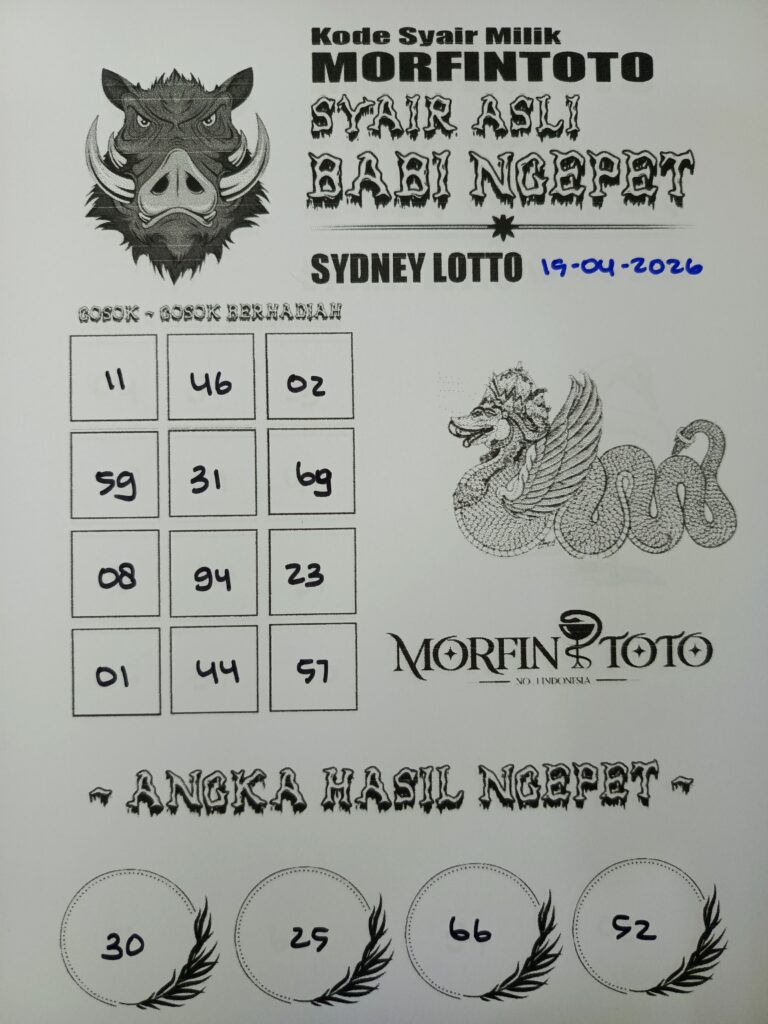 SYAIR TOGEL BABI NGEPET SYDNEY LOTTO 15 APRIL 2026