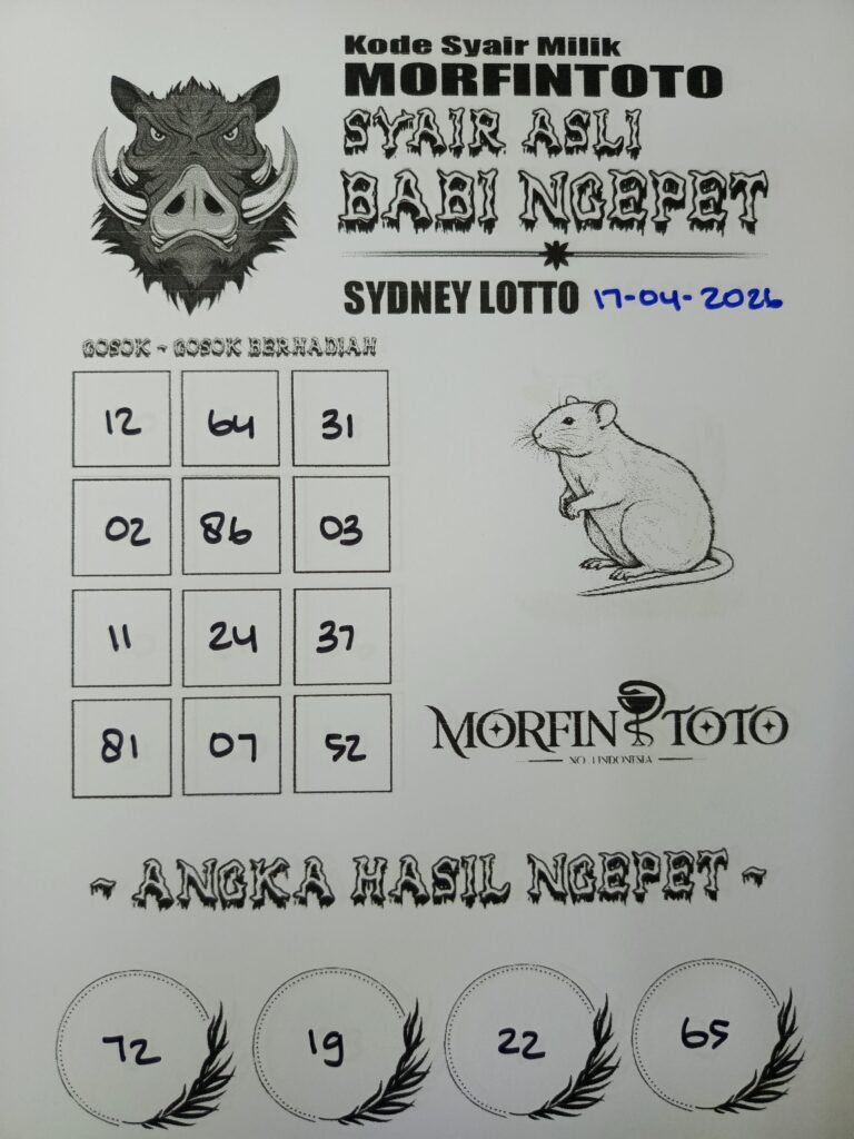 SYAIR TOGEL BABI NGEPET SYDNEY LOTTO 17 APRIL 2026