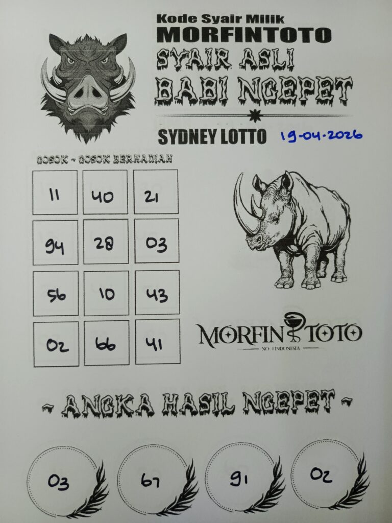 SYAIR TOGEL BABI NGEPET SYDNEY LOTTO 19 APRIL 2026
