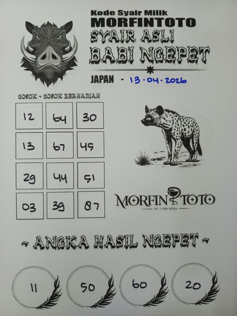 SYAIR TOGEL BABI NGEPET JAPAN 13 APRIL 2026