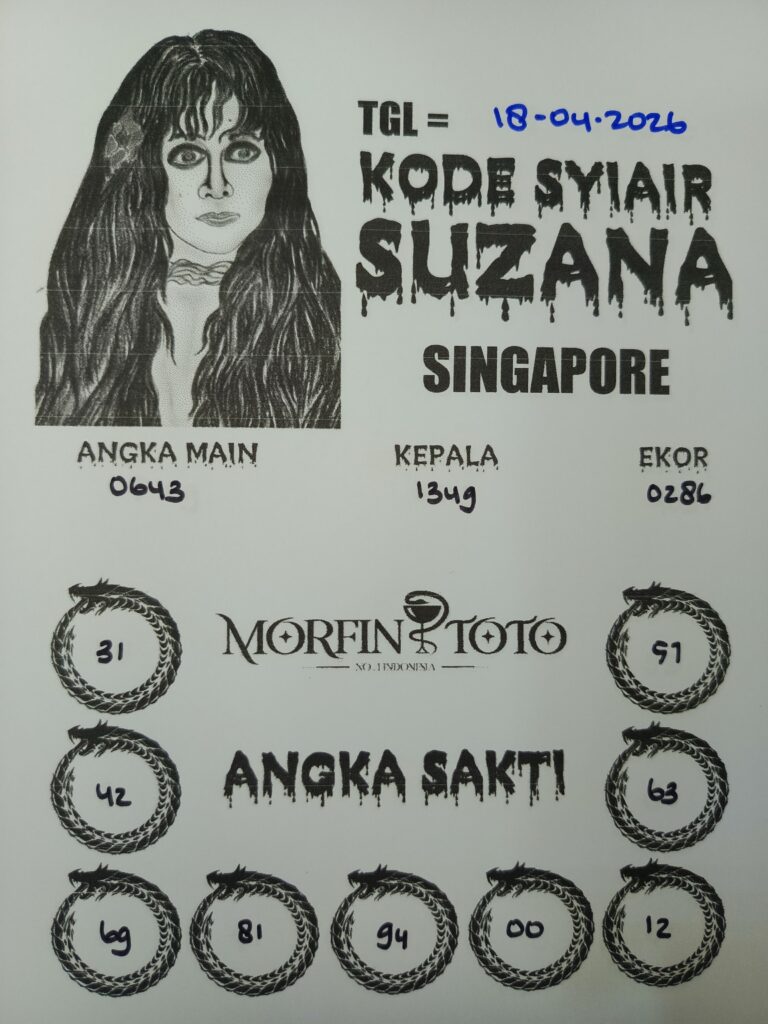 SYAIR TOGEL SINGAPORE SUZANA  18 APRIL 2026