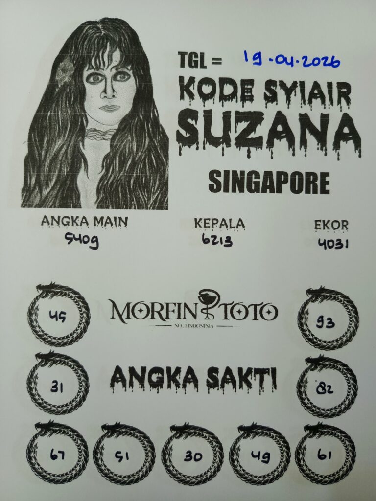 SYAIR TOGEL SINGAPORE SUZANA  19 APRIL 2026