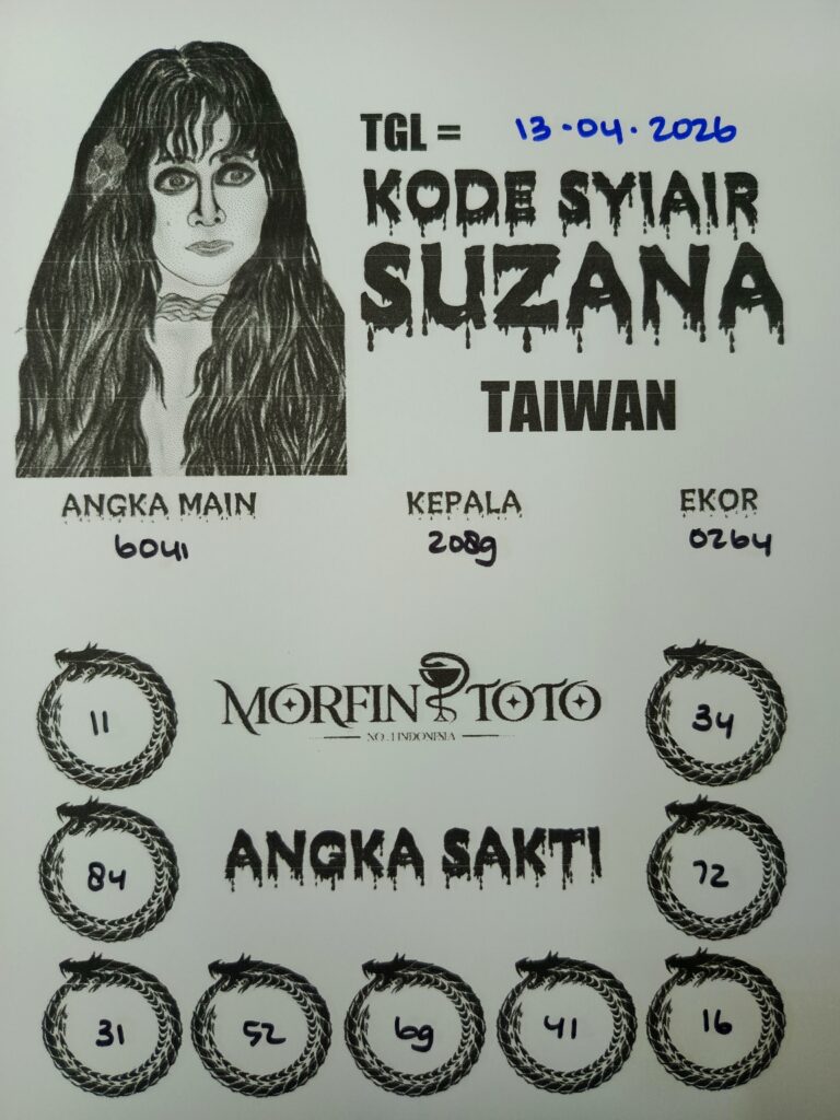 SYAIR TOGEL SUZANA TAIWAN 13 APRIL 2026