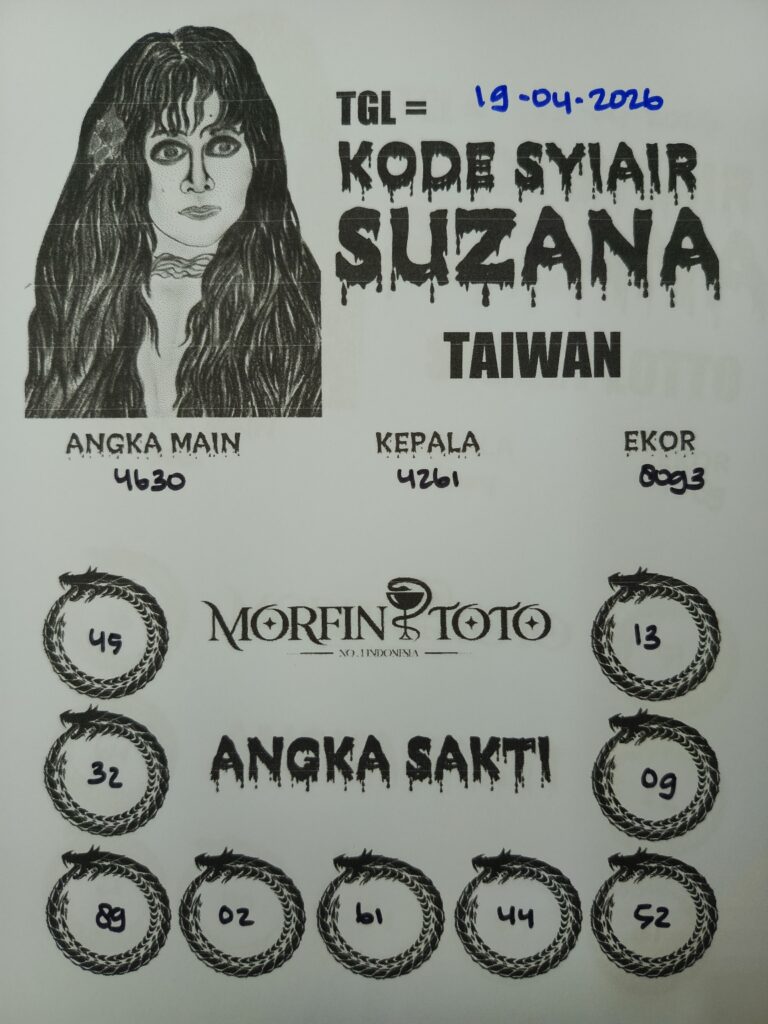 SYAIR TOGEL SUZANA TAIWAN  19 APRIL 2026