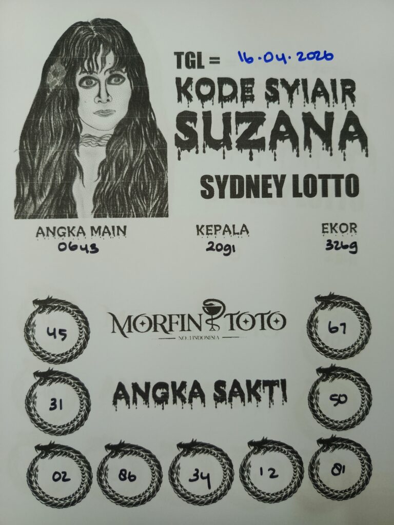 SYAIR TOGEL SUZANA SYDNEY LOTTO 16 APRIL 2026