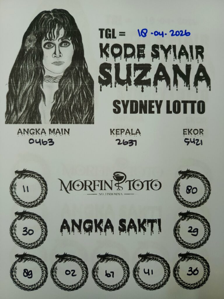SYAIR TOGEL SUZANA SYDNEY LOTTO 18 APRIL 2026
