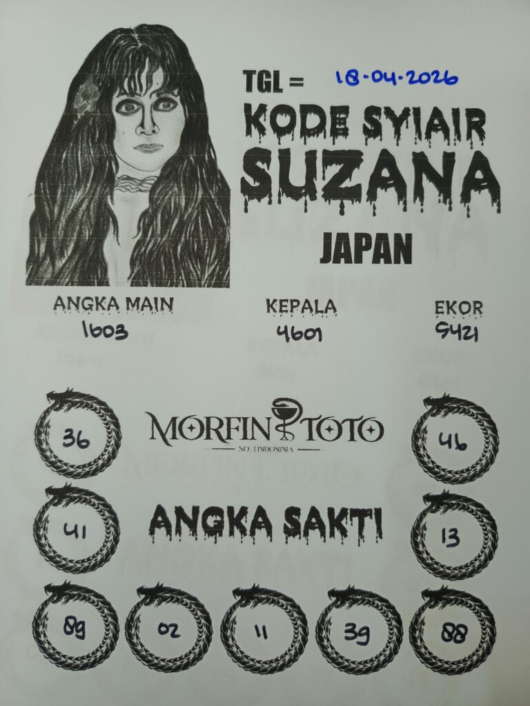 SYAIR TOGEL SUZANA JAPAN  18 APRIL 2026