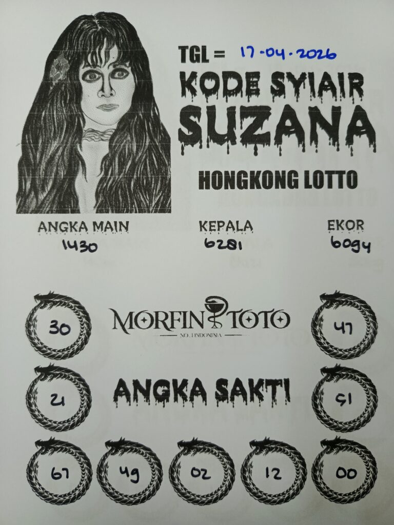SYAIR TOGEL SUZANA  HONGKONG LOTTO 17 APRIL 2026