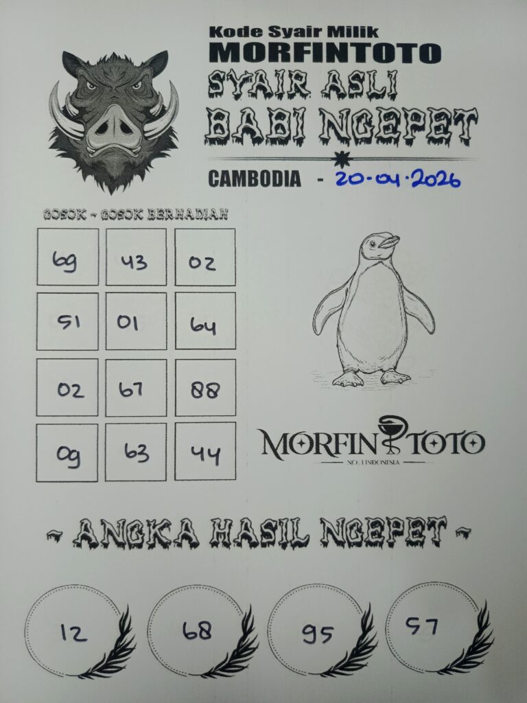 SYAIR TOGEL BABI NGEPET CAMBODIA 20 APRIL 2026