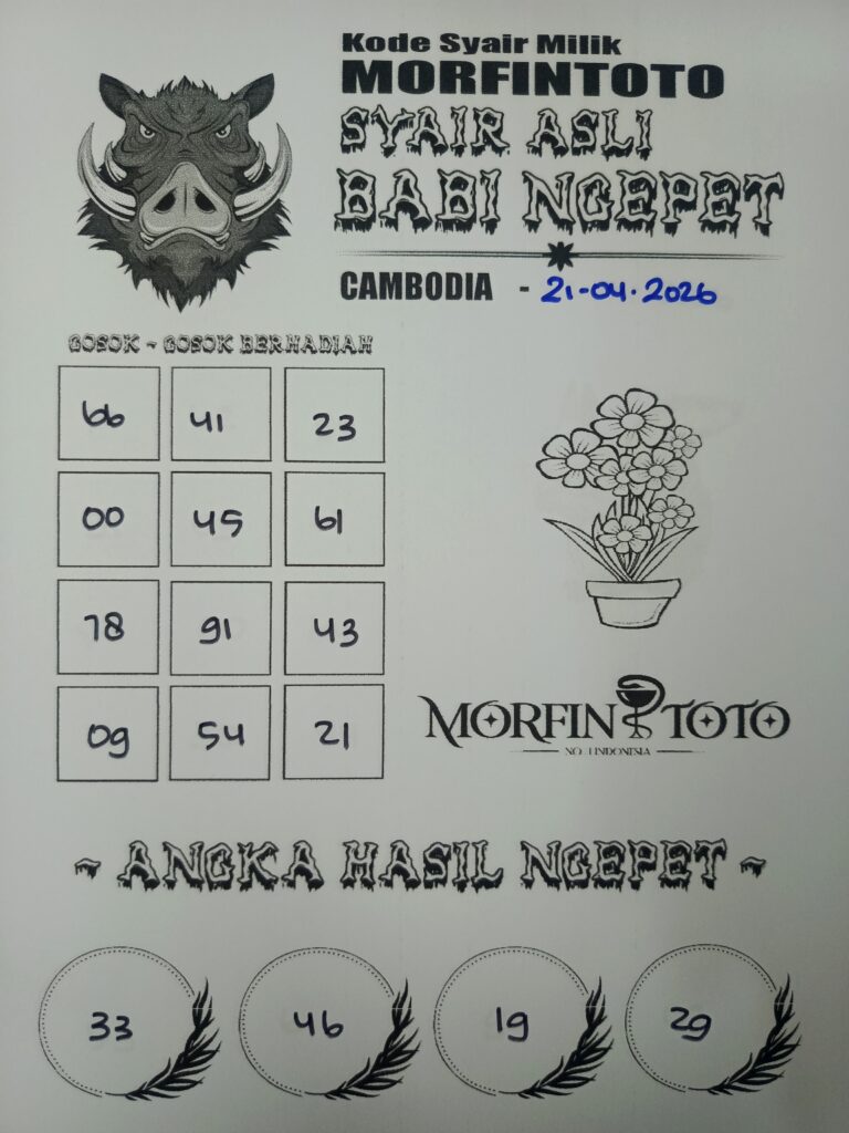SYAIR TOGEL BABI NGEPET CAMBODIA 21 APRIL 2126
