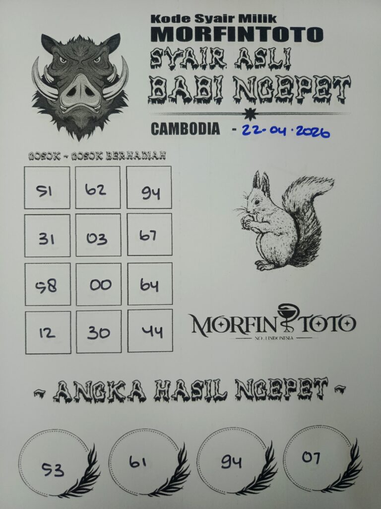 SYAIR TOGEL BABI NGEPET CAMBODIA 22 APRIL 2226