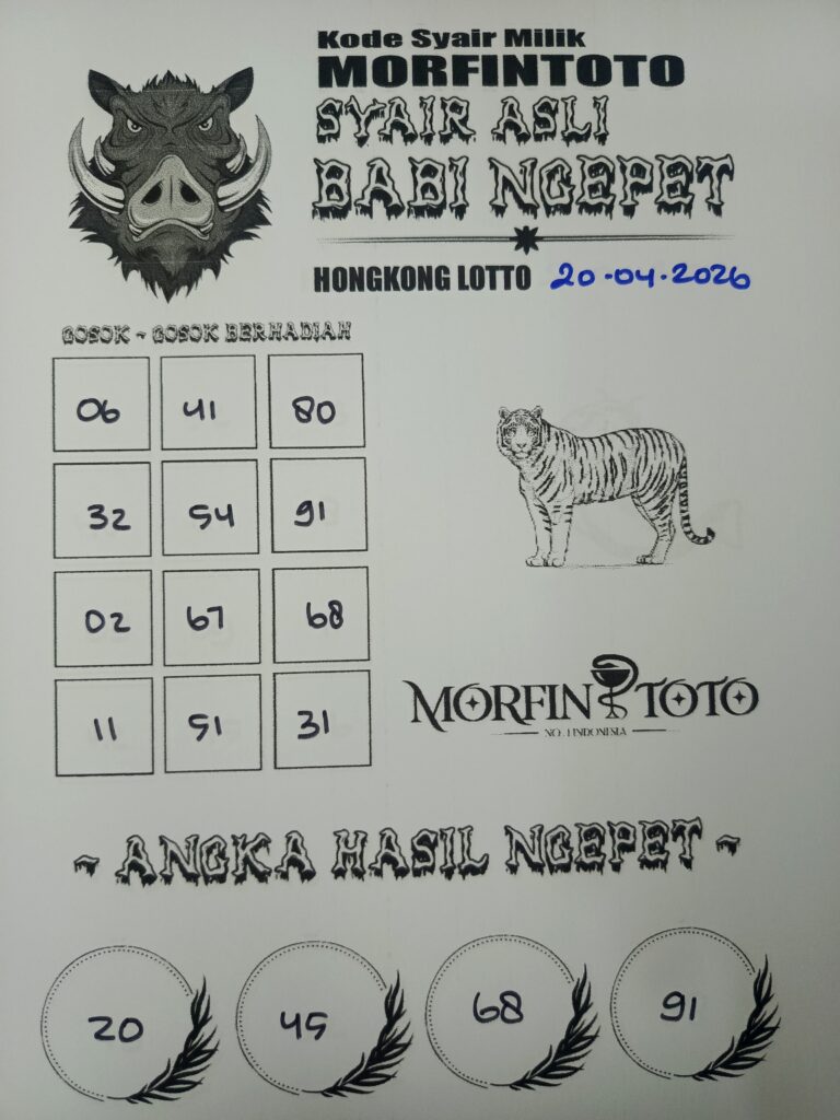 SYAIR TOGEL BABI NGEPET HONGKONG LOTTO 20 APRIL 2026