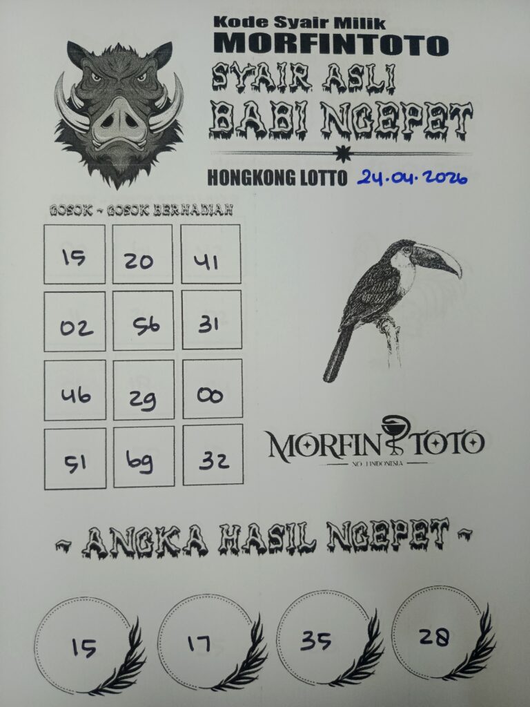 SYAIR TOGEL BABI NGEPET HONGKONG LOTTO 24 APRIL 2026