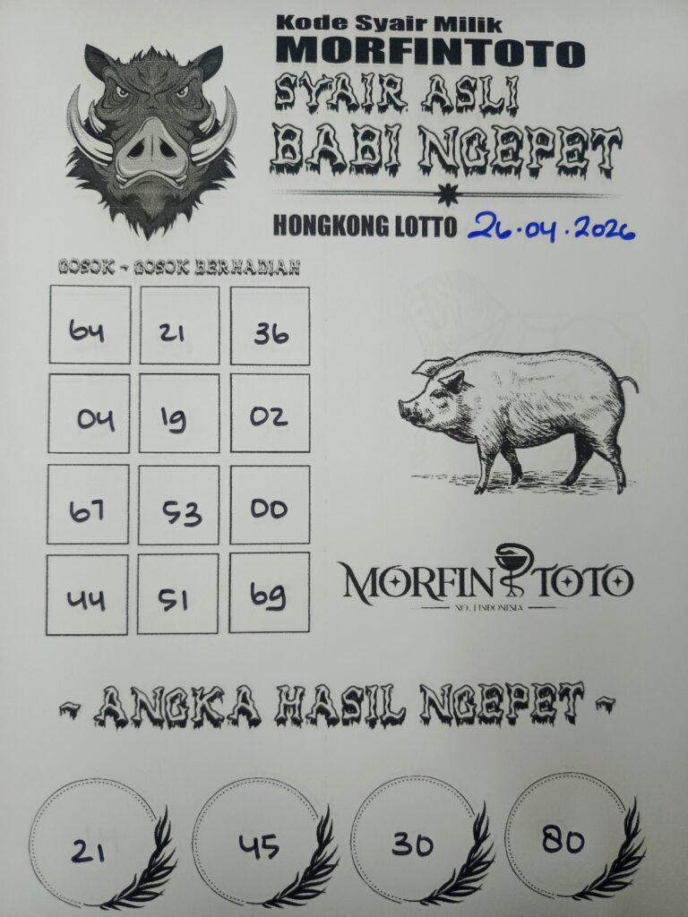 SYAIR TOGEL BABI NGEPET HONGKONG LOTTO 26 APRIL 2026