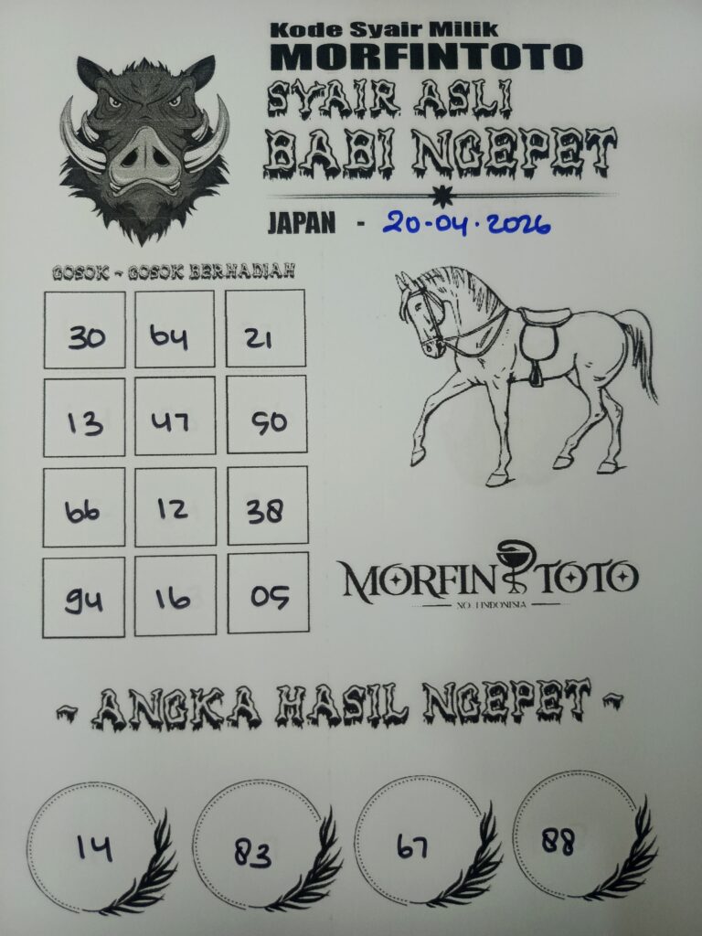 SYAIR TOGEL BABI NGEPET JAPAN 20 APRIL 2026