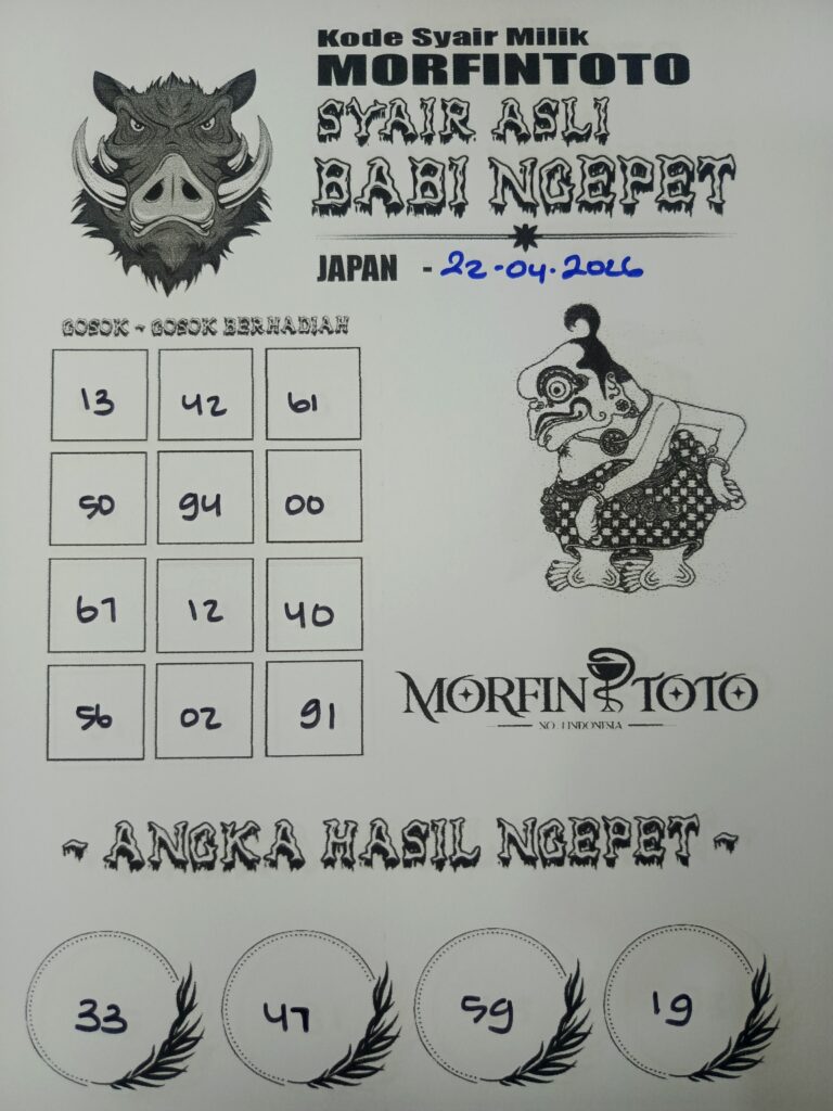 SYAIR TOGEL BABI NGEPET JAPAN 22 APRIL 2226