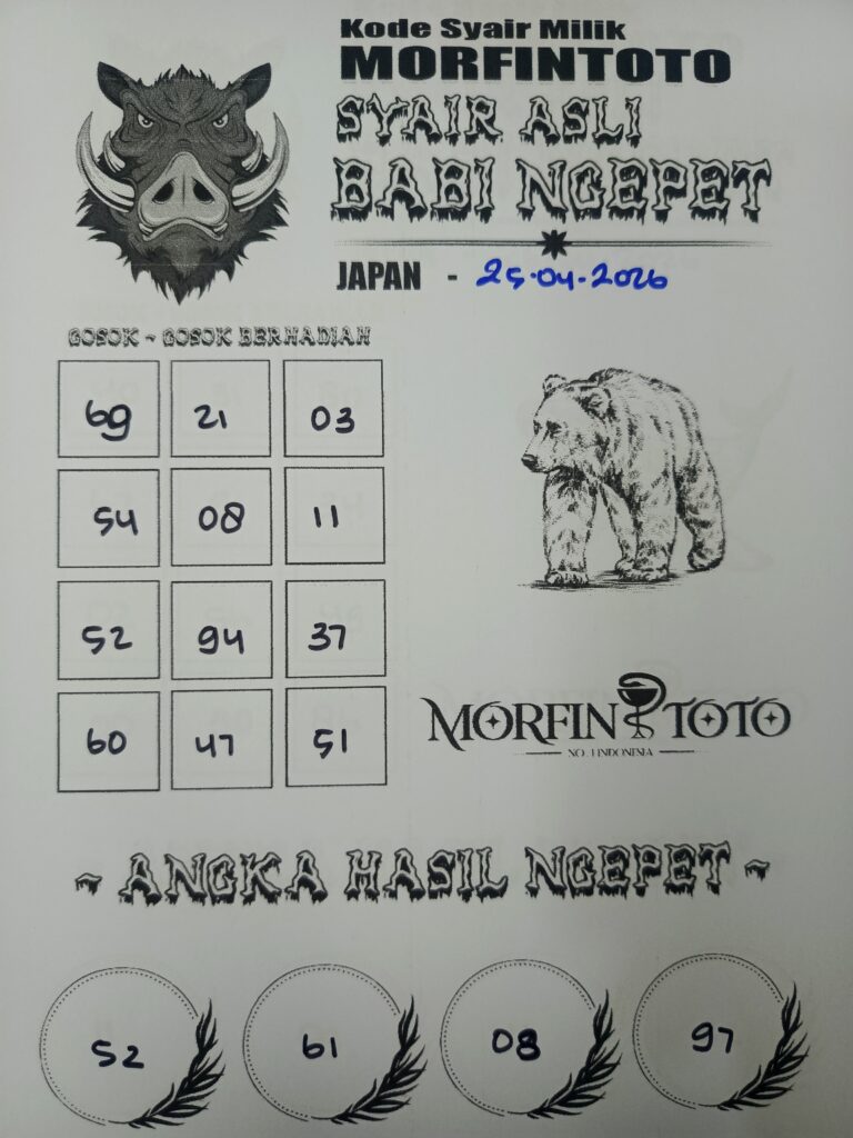 SYAIR TOGEL BABI NGEPET JAPAN 25 APRIL 2026