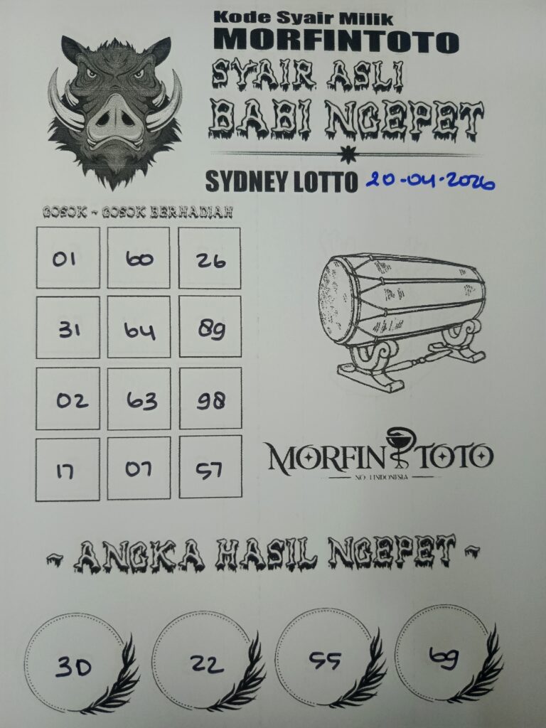 SYAIR TOGEL BABI NGEPET SYDNEY LOTTO 20 APRIL 2026