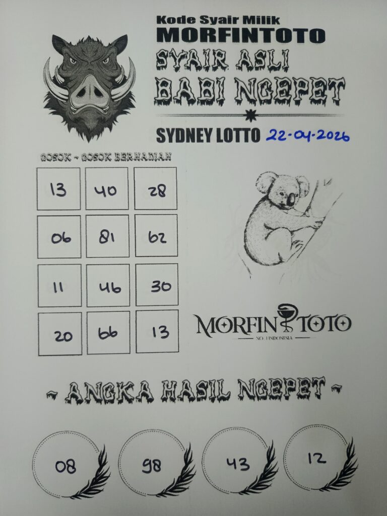 SYAIR TOGEL BABI NGEPET SYDNEY LOTTO 21 APRIL 2126
