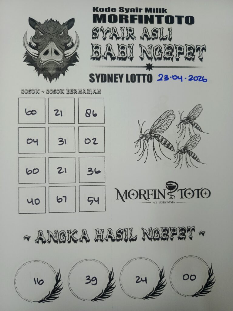 SYAIR TOGEL BABI NGEPET SYDNEY LOTTO 23 APRIL 2026