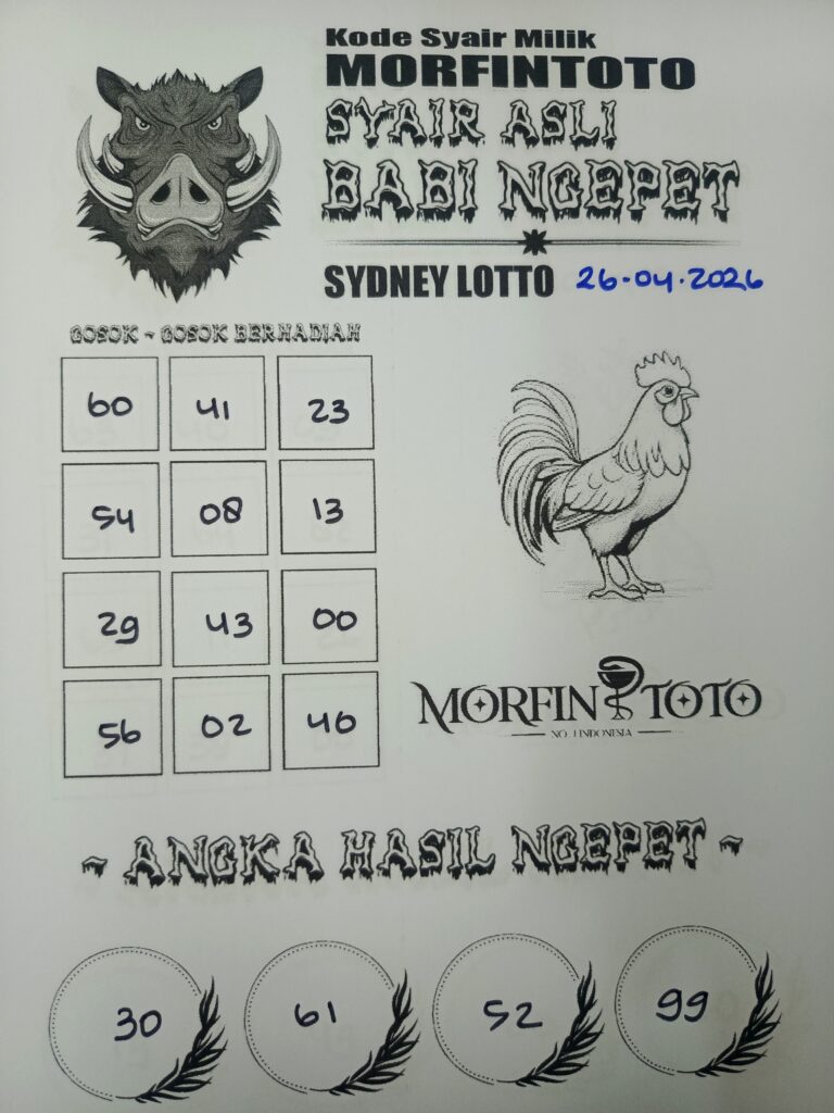 SYAIR TOGEL BABI NGEPET SYDNEY LOTTO 26 APRIL 2026