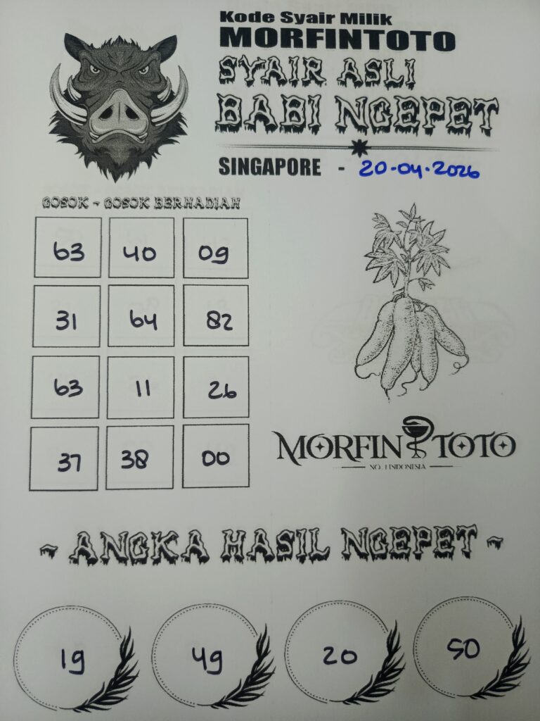 SYAIR TOGEL SINGAPORE BABI NGEPET 20 APRIL 2026