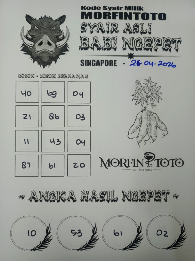 SYAIR TOGEL SINGAPORE BABI NGEPET 26 APRIL 2026
