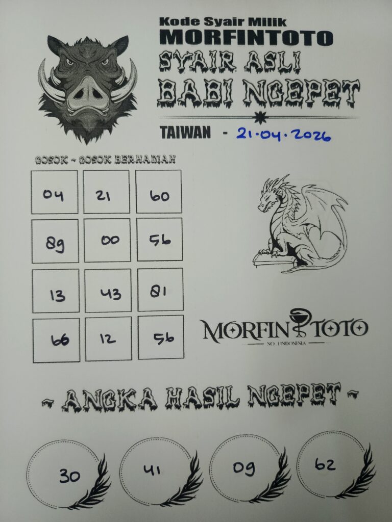 SYAIR TOGEL BABI NGEPET TAIWAN 21 APRIL 2126