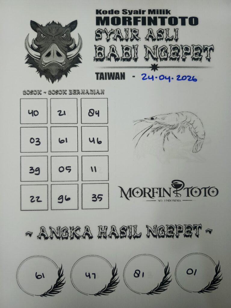 SYAIR TOGEL BABI NGEPET TAIWAN 24 APRIL 2026