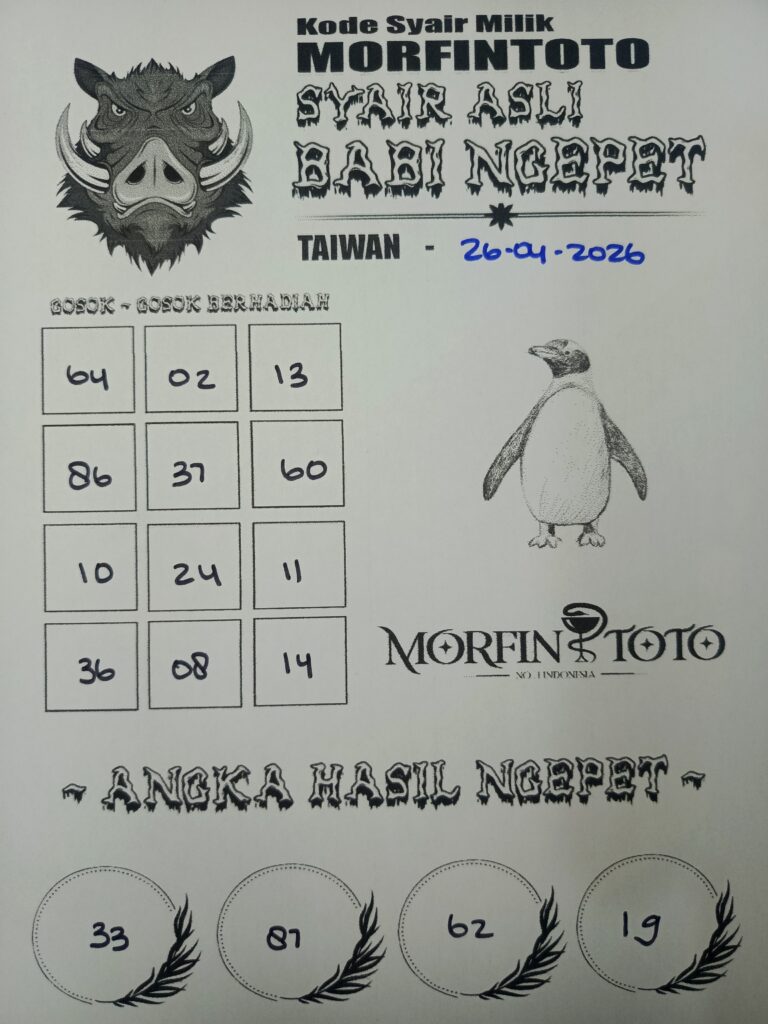 SYAIR TOGEL BABI NGEPET TAIWAN 26 APRIL 2026