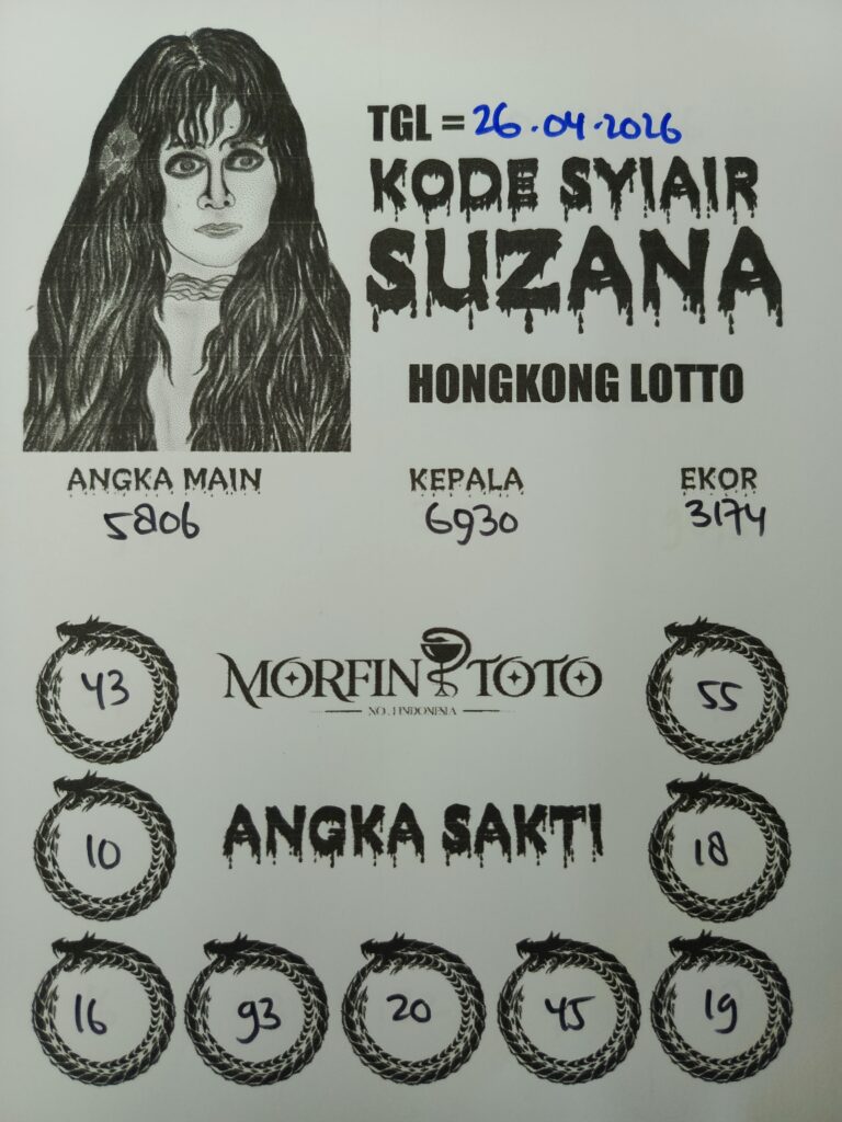 SYAIR TOGEL SUZANA  HONGKONG LOTTO 26 APRIL 2026