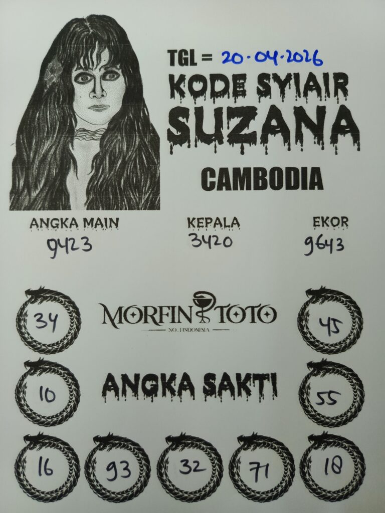 SYAIR TOGEL SUZANA CAMBODIA 20 APRIL 2026