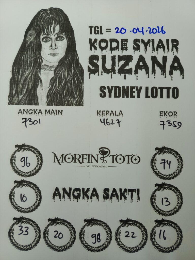 SYAIR TOGEL SUZANA SYDNEY LOTTO 20 APRIL 2026
