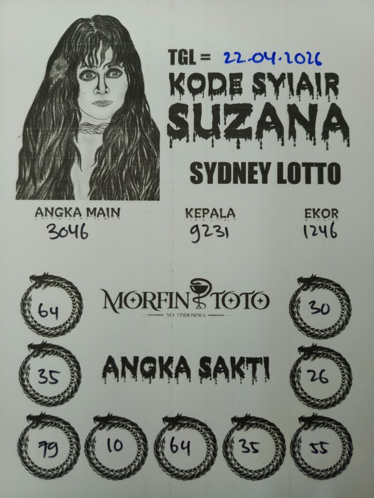 SYAIR TOGEL SUZANA SYDNEY LOTTO 22 APRIL 2226