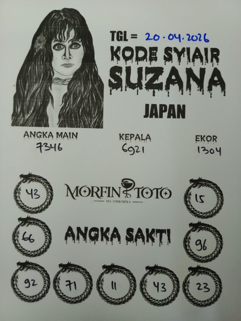 SYAIR TOGEL SUZANA JAPAN  20 APRIL 2026