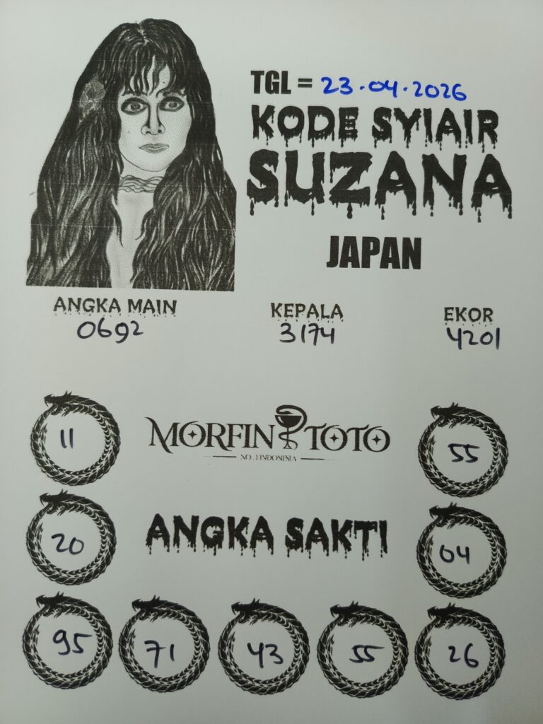 SYAIR TOGEL SUZANA JAPAN  23 APRIL 2026