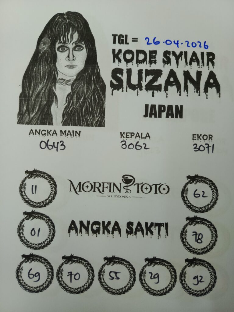 SYAIR TOGEL SUZANA JAPAN  26 APRIL 2026