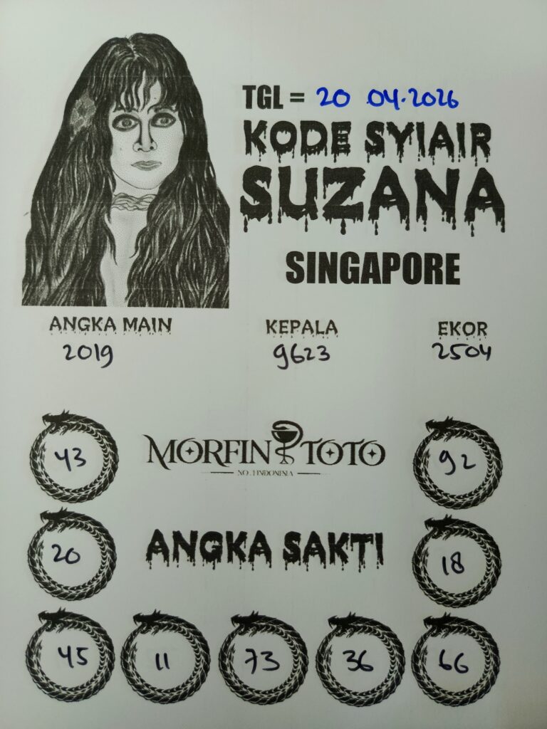 SYAIR TOGEL SINGAPORE SUZANA  20 APRIL 2026