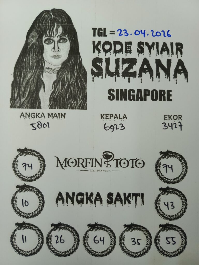 SYAIR TOGEL SINGAPORE SUZANA  23 APRIL 2026