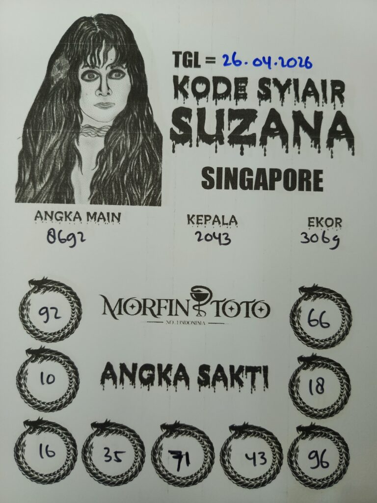 SYAIR TOGEL SINGAPORE SUZANA  26 APRIL 2026
