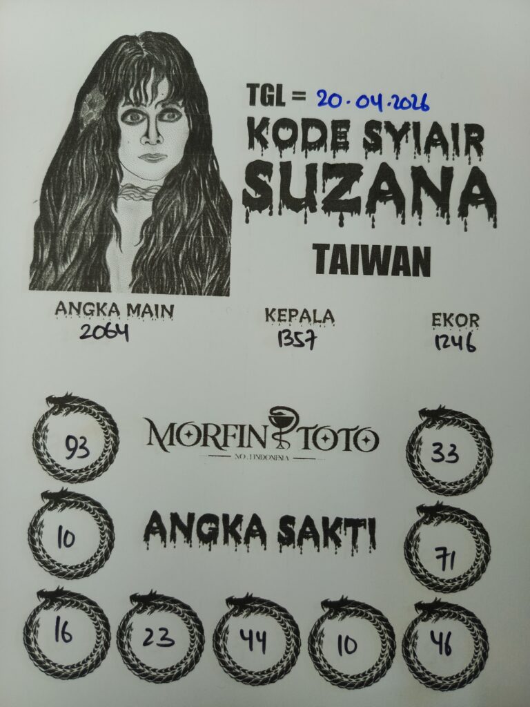 SYAIR TOGEL SUZANA TAIWAN  20 APRIL 2026