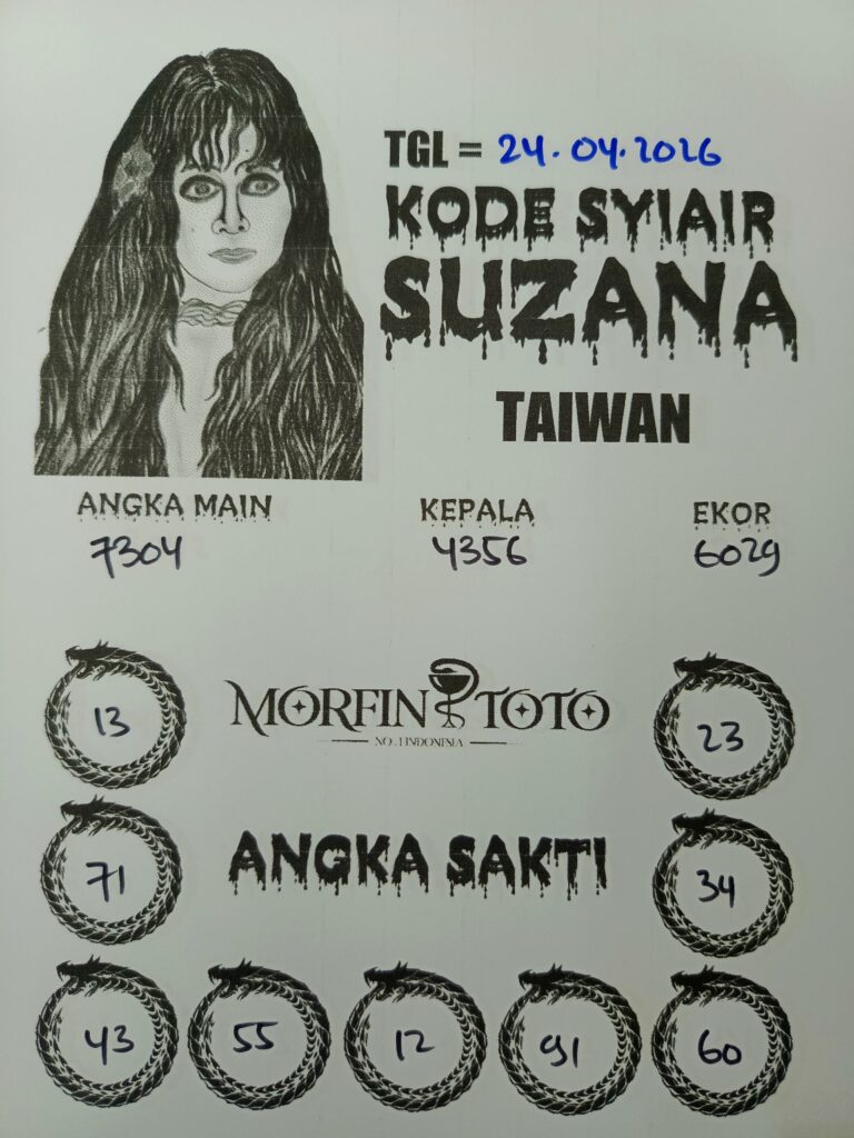 SYAIR TOGEL SUZANA TAIWAN  24 APRIL 2026