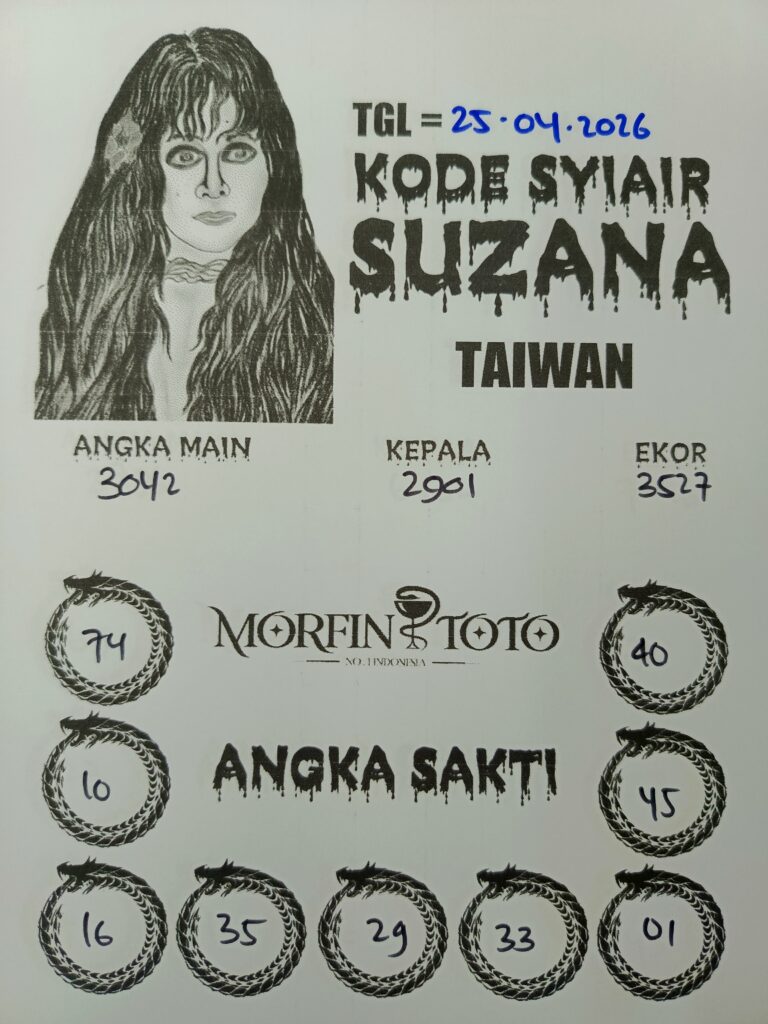 SYAIR TOGEL SUZANA TAIWAN  25 APRIL 2026