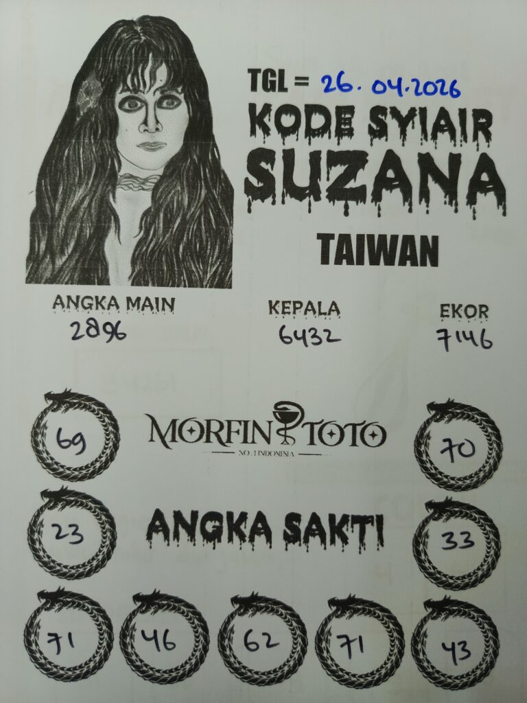 SYAIR TOGEL SUZANA TAIWAN  26 APRIL 2026