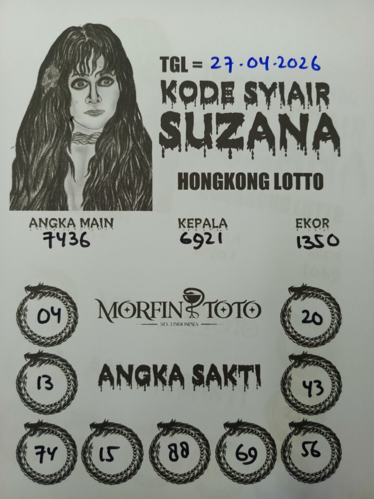 SYAIR TOGEL SUZANA  HONGKONG LOTTO 27 APRIL 2026