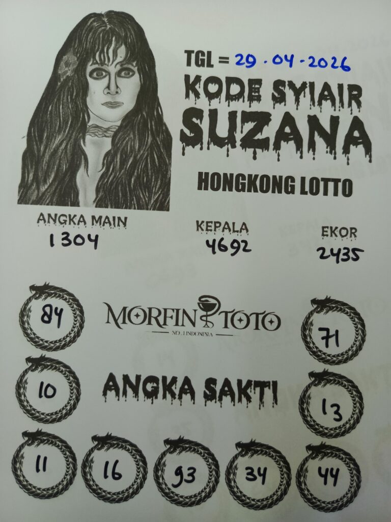 SYAIR TOGEL SUZANA  HONGKONG LOTTO 29 APRIL 2026