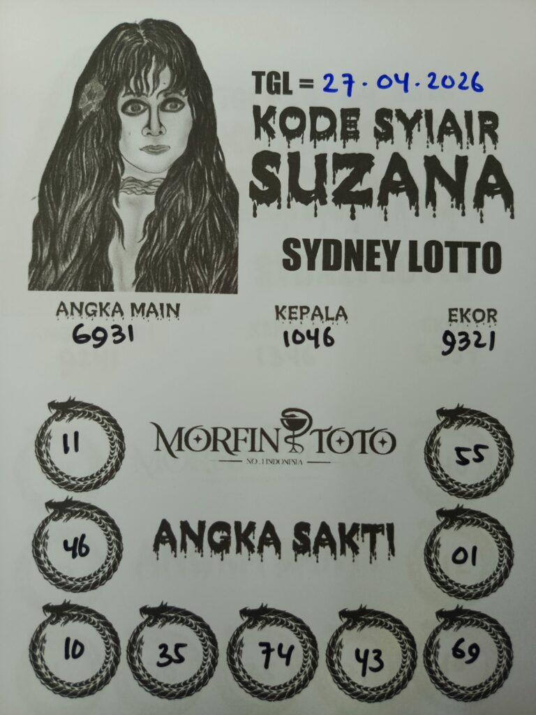 SYAIR TOGEL SUZANA SYDNEY LOTTO 27 APRIL 2026