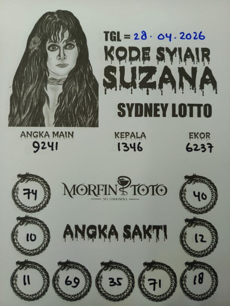 SYAIR TOGEL SUZANA SYDNEY LOTTO 28 APRIL 2026